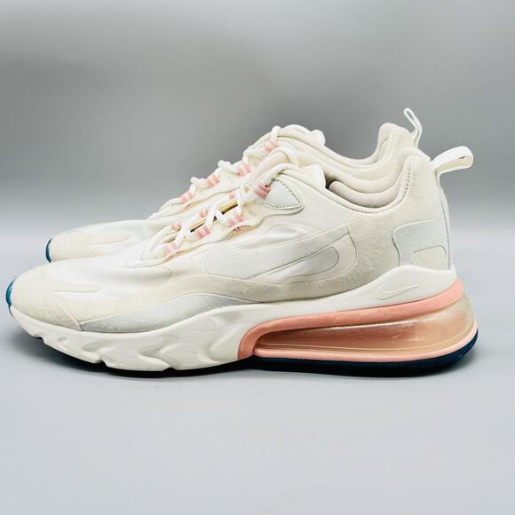 Nike Shoes Womens 11 White Pink Air Max 270 React Running Athletic Sneakers - Picture 5 of 12